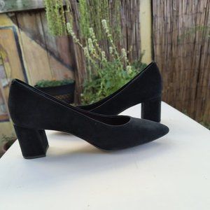 Rockport  suede pumps, black, 6.5 size, 2.25" heels